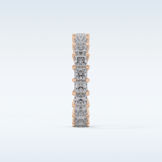 Beautiful Full Eternity Wedding Band with 3.83 CT Princess Cut Moissanite