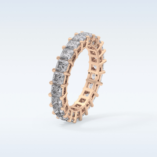 Beautiful Full Eternity Wedding Band with 3.83 CT Princess Cut Moissanite