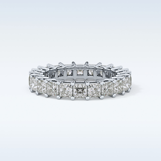 Beautiful Full Eternity Wedding Band with 3.83 CT Princess Cut Moissanite