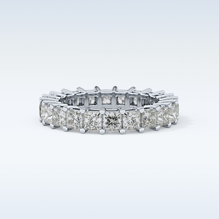 Beautiful Full Eternity Wedding Band with 3.83 CT Princess Cut Moissanite