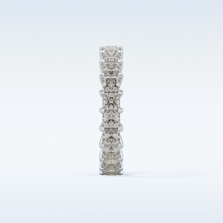 Beautiful Full Eternity Wedding Band with 3.83 CT Princess Cut Moissanite