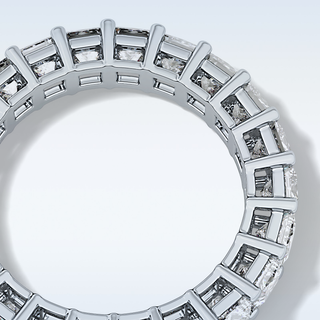 Beautiful Full Eternity Wedding Band with 3.83 CT Princess Cut Moissanite