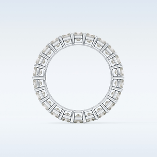 Beautiful Full Eternity Wedding Band with 3.83 CT Princess Cut Moissanite