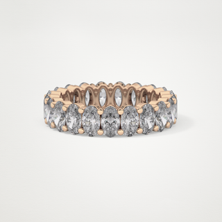 Beautiful Full Eternity Wedding Band with 3.8 CT Oval Cut Moissanite 17