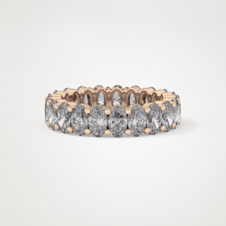 Beautiful Full Eternity Wedding Band with 3.8 CT Oval Cut Moissanite 19