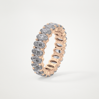 Beautiful Full Eternity Wedding Band with 3.8 CT Oval Cut Moissanite 21