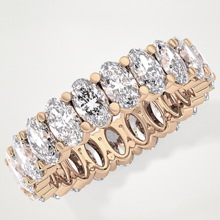 Beautiful Full Eternity Wedding Band with 3.8 CT Oval Cut Moissanite 23