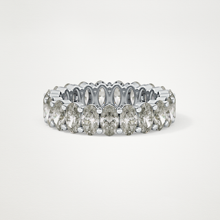 Beautiful Full Eternity Wedding Band with 3.8 CT Oval Cut Moissanite 1