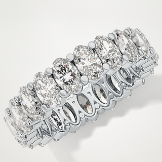 Beautiful Full Eternity Wedding Band with 3.8 CT Oval Cut Moissanite 9