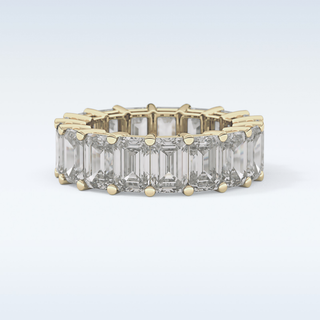 Beautiful Full Eternity Wedding Band with 10.23 CT Emerald Cut Moissanite