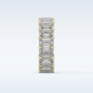 Beautiful Full Eternity Wedding Band with 10.23 CT Emerald Cut Moissanite
