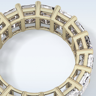 Beautiful Full Eternity Wedding Band with 10.23 CT Emerald Cut Moissanite