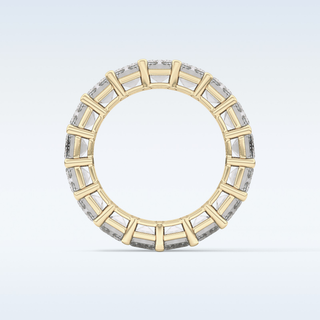 Beautiful Full Eternity Wedding Band with 10.23 CT Emerald Cut Moissanite