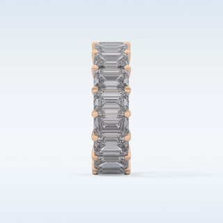 Beautiful Full Eternity Wedding Band with 10.23 CT Emerald Cut Moissanite