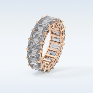 Beautiful Full Eternity Wedding Band with 10.23 CT Emerald Cut Moissanite