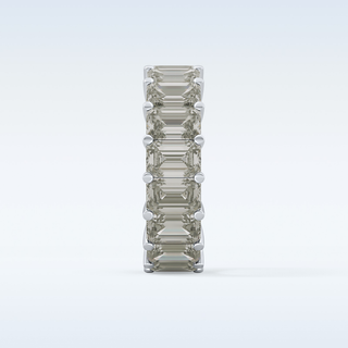 Beautiful Full Eternity Wedding Band with 10.23 CT Emerald Cut Moissanite