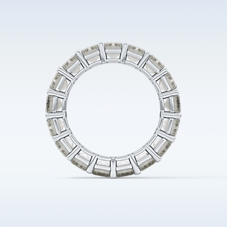 Beautiful Full Eternity Wedding Band with 10.23 CT Emerald Cut Moissanite