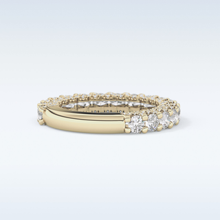 Beautiful Half Eternity Wedding Band with 1.83 CT Round Cut Moissanite