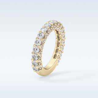 Beautiful Half Eternity Wedding Band with 1.83 CT Round Cut Moissanite