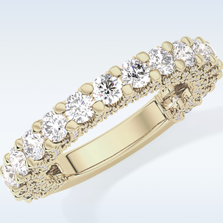 Beautiful Half Eternity Wedding Band with 1.83 CT Round Cut Moissanite