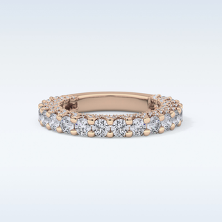Beautiful Half Eternity Wedding Band with 1.83 CT Round Cut Moissanite