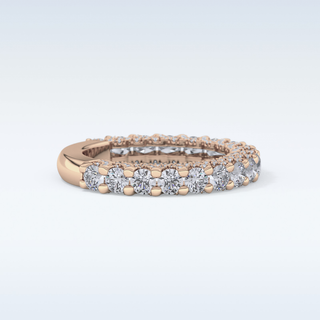 Beautiful Half Eternity Wedding Band with 1.83 CT Round Cut Moissanite