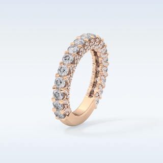 Beautiful Half Eternity Wedding Band with 1.83 CT Round Cut Moissanite