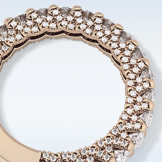 Beautiful Half Eternity Wedding Band with 1.83 CT Round Cut Moissanite