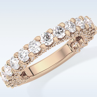 Beautiful Half Eternity Wedding Band with 1.83 CT Round Cut Moissanite