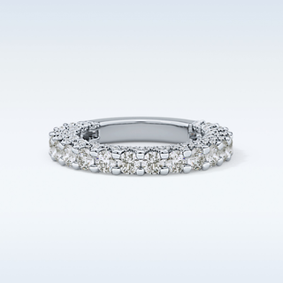 Beautiful Half Eternity Wedding Band with 1.83 CT Round Cut Moissanite