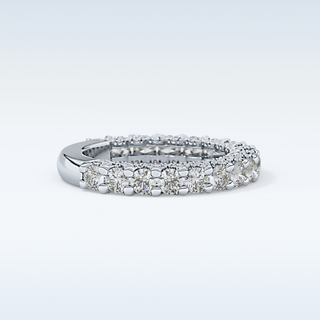 Beautiful Half Eternity Wedding Band with 1.83 CT Round Cut Moissanite