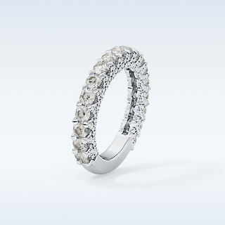 Beautiful Half Eternity Wedding Band with 1.83 CT Round Cut Moissanite