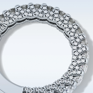 Beautiful Half Eternity Wedding Band with 1.83 CT Round Cut Moissanite