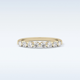 Beautiful Half Eternity Wedding Band with 0.47 CT Round Cut Moissanite