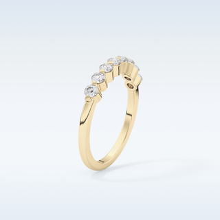 Beautiful Half Eternity Wedding Band with 0.47 CT Round Cut Moissanite