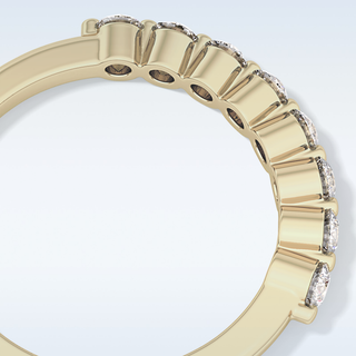 Beautiful Half Eternity Wedding Band with 0.47 CT Round Cut Moissanite