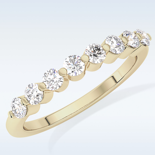Beautiful Half Eternity Wedding Band with 0.47 CT Round Cut Moissanite