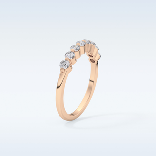 Beautiful Half Eternity Wedding Band with 0.47 CT Round Cut Moissanite