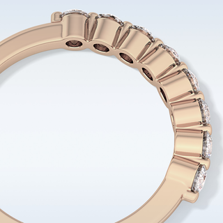 Beautiful Half Eternity Wedding Band with 0.47 CT Round Cut Moissanite