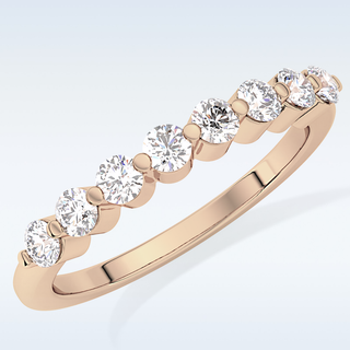 Beautiful Half Eternity Wedding Band with 0.47 CT Round Cut Moissanite