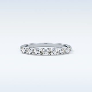 Beautiful Half Eternity Wedding Band with 0.47 CT Round Cut Moissanite