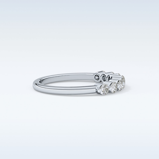 Beautiful Half Eternity Wedding Band with 0.47 CT Round Cut Moissanite
