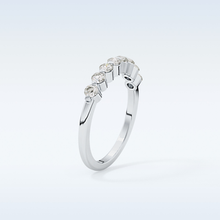 Beautiful Half Eternity Wedding Band with 0.47 CT Round Cut Moissanite