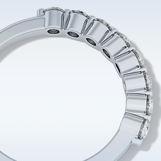 Beautiful Half Eternity Wedding Band with 0.47 CT Round Cut Moissanite