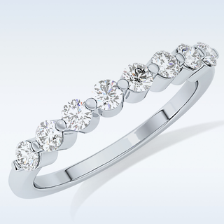 Beautiful Half Eternity Wedding Band with 0.47 CT Round Cut Moissanite