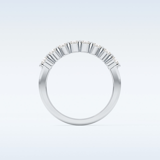 Beautiful Half Eternity Wedding Band with 0.47 CT Round Cut Moissanite