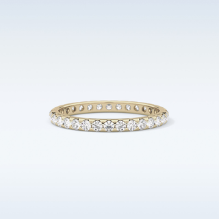 Beautiful Full Eternity Wedding Band with 0.59 CT Round Cut Moissanite