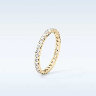 Beautiful Full Eternity Wedding Band with 0.59 CT Round Cut Moissanite