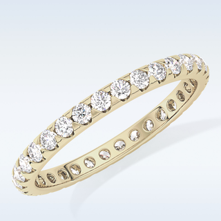 Beautiful Full Eternity Wedding Band with 0.59 CT Round Cut Moissanite