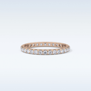 Beautiful Full Eternity Wedding Band with 0.59 CT Round Cut Moissanite